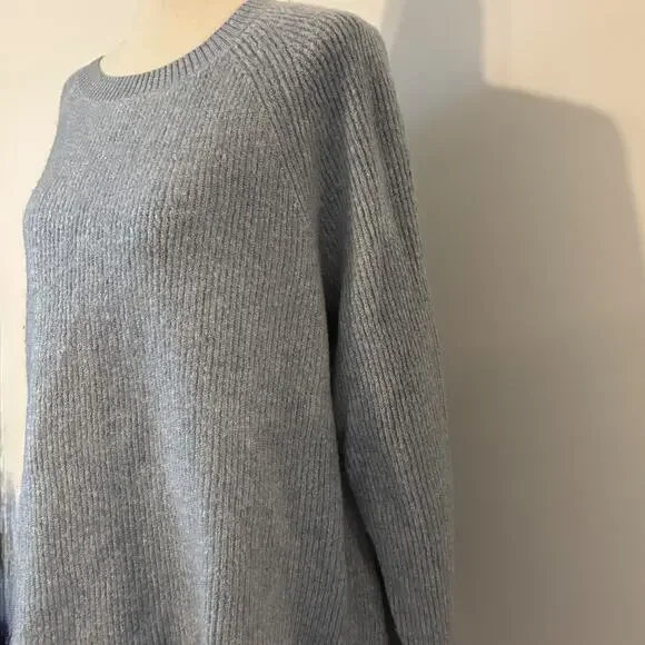 NWT Coldwater Creek Sweater Gray Blue XL Women's long sleeve ribbed Pullover - Picture 4 of 9